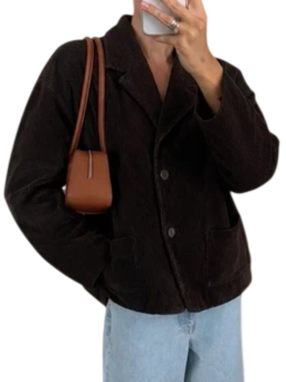 Eileen Fisher Corduroy Chore Shacket Brown Medium Petite